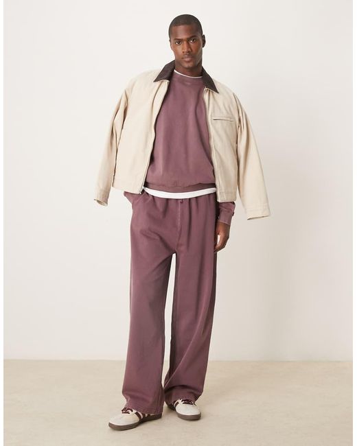 ASOS Joggingbroek Met Wijde Pijpen in het Natural voor heren