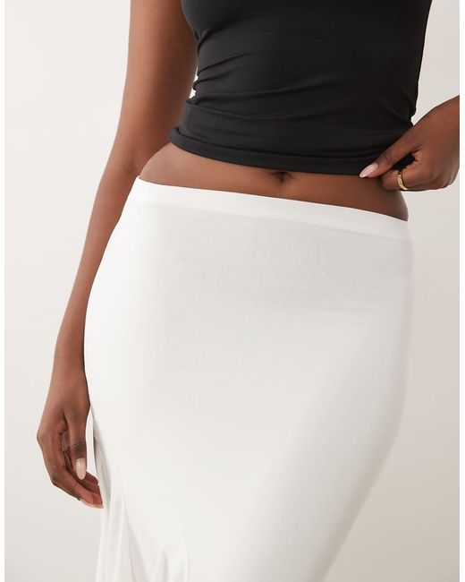 Missy Empire Natural Slinky Asymmetric Godet Hem Midaxi Skirt