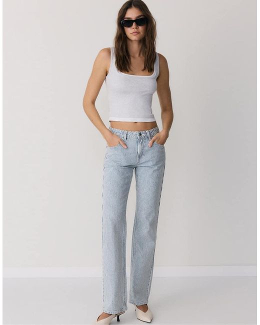 Stradivarius Gray Two-piece Effect Square Neckline Top