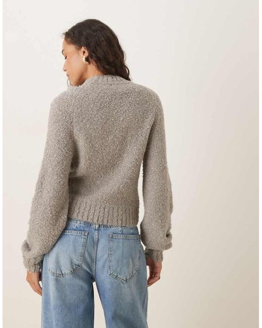 Glamorous Gray Fitted Boxy Knit Sweater