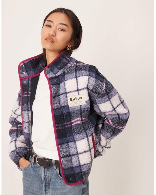 Barbour Blue X Asos Exclusive Tartan Print Fleece