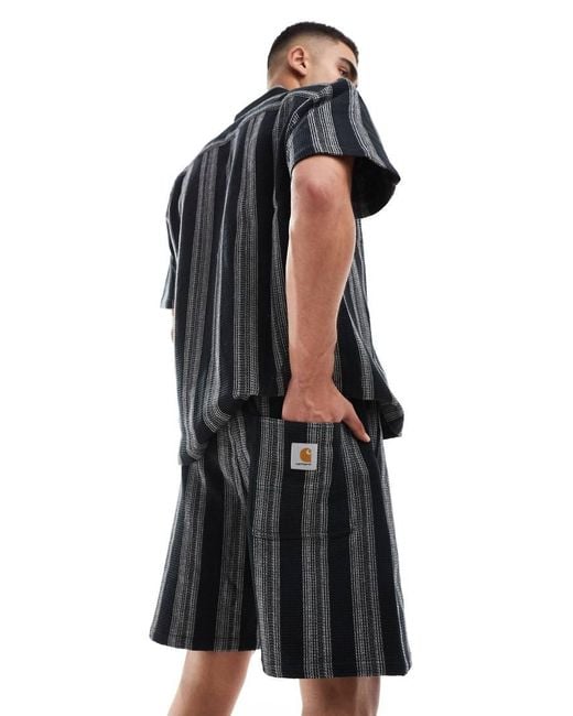 Carhartt Black Dodson Stripe Shorts for men