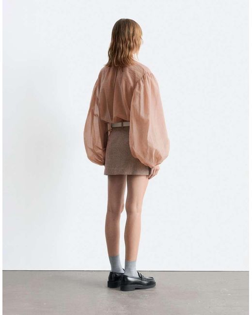 & Other Stories Brown Wool Mini Skirt
