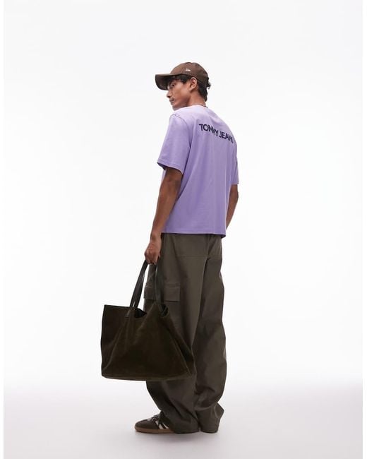Tommy Hilfiger Purple Oversized Logo Back Print T-shirt for men