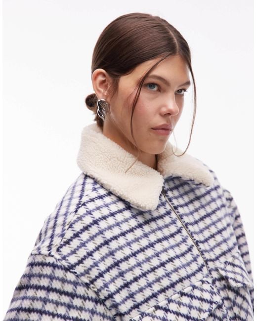 Levi's Blue – knapp geschnittene trucker-jacke im 90er-stil aus wolle mit karomuster