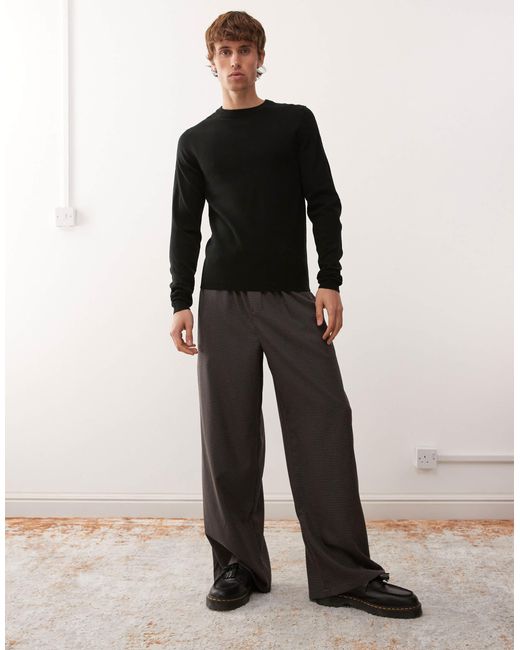 Pull ajusté en maille Collusion pour homme en coloris Black