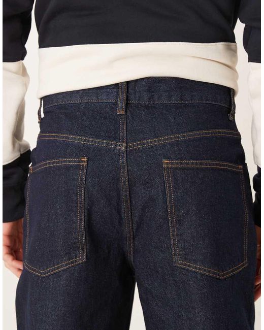 ASOS Natural baggy Indigo Jean With Exposed Button Fly for men