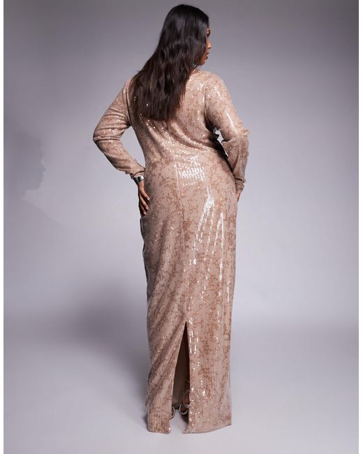 trending dress gold and white Windsor Rose Gold Sequin Maxi Dress with Side Slit Detail and Open Bac –  The Thrifty Hippy