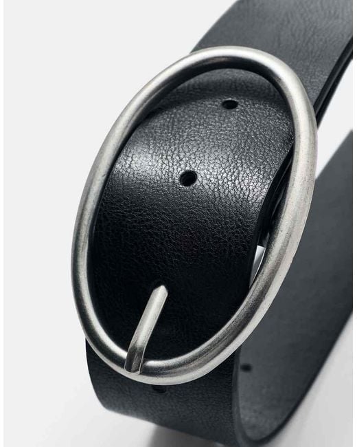 Pull&Bear Blue Oval Buckle Belt