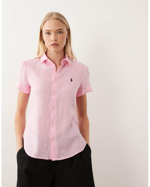 Polo Ralph Lauren Pink Woven Short Sleeve Sport Shirt