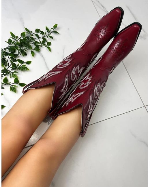 GIA STUDIOS Red Cowboy Boots