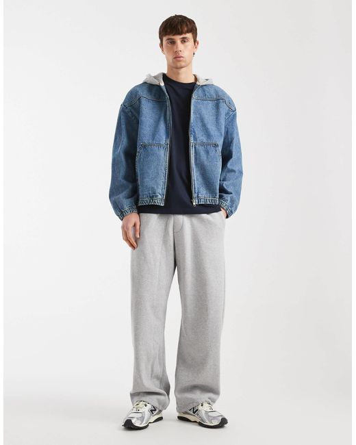 Redefined Rebel Blue John Oversized Denim Hooded Jacket for men