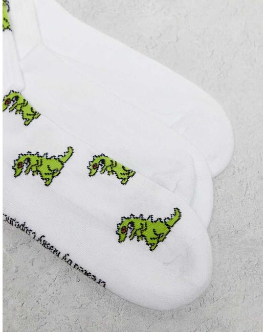 Pack De 3 Pares De Calcetines Blancos Con Estampado Gráfico De "Rugrats" De ASOS de hombre de color Metallic