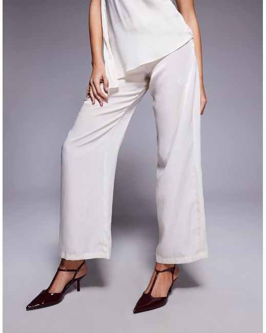 ASOS Purple Satin Straight Leg Co-ord Trouser
