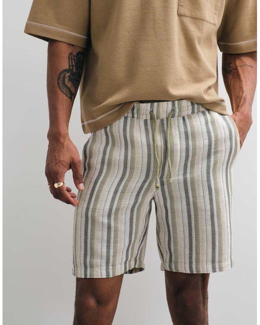 Only & Sons White Tie Waist Shorts for men