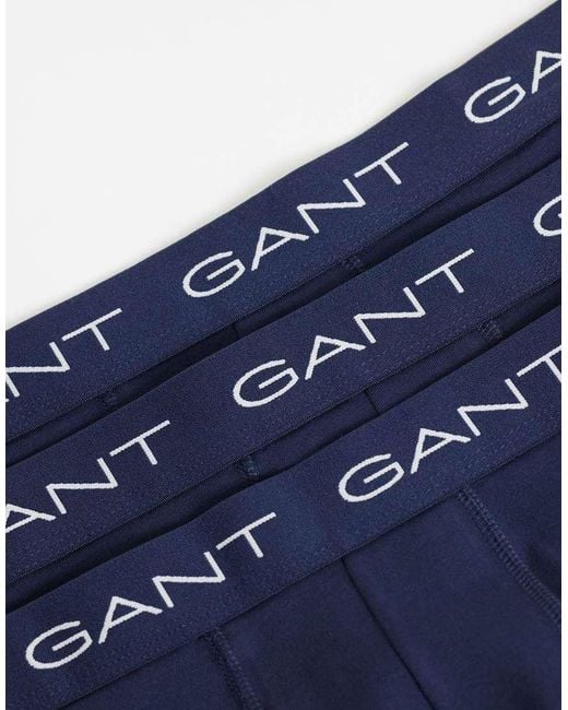 Gant Blue 3 Pack Of Trunks for men