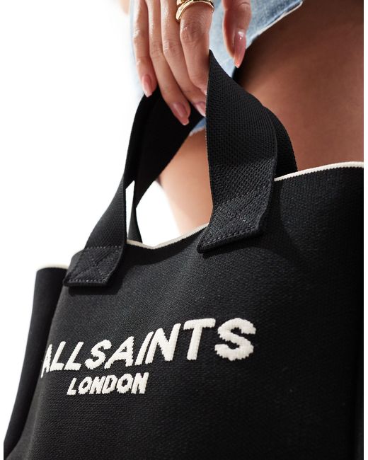 AllSaints Black Izzy Mini Tote Bag