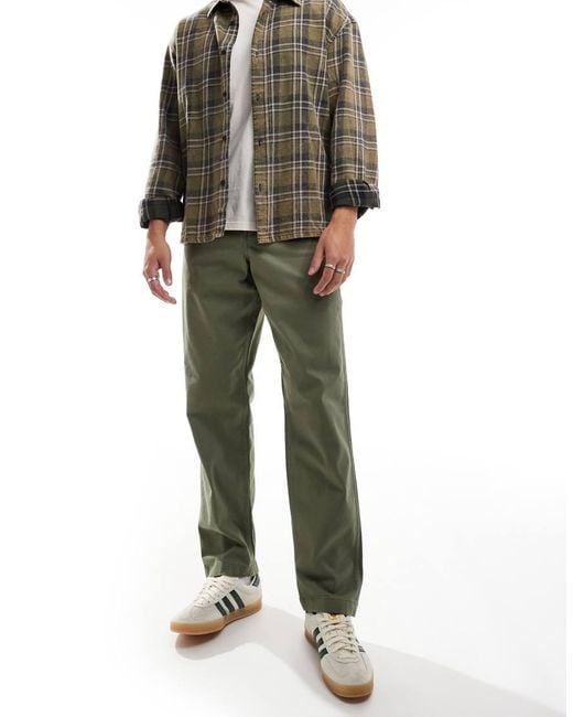 Wrangler Green Casey Jones Workwear Relaxed Fit Twill Chinos for men