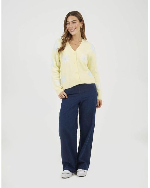 Brave Soul Blue Elasticated Waist Straight Leg Jean