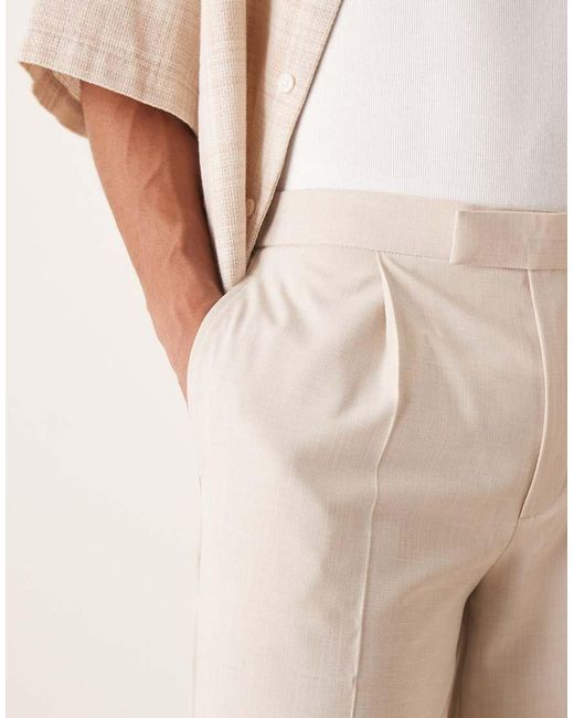 ASOS Nette Broek Met Wijde Pijpen in het Natural voor heren