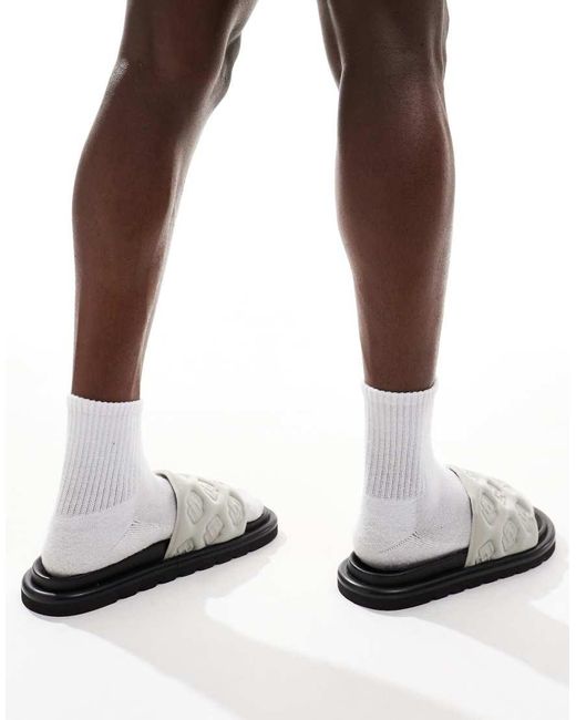 ASOS Slipper Sandalen Met Reliëf En Dikke Zool in het White voor heren