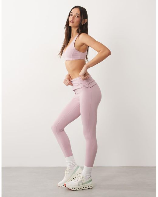 BO+TEE Pink Bo+tee Foldover Mid Rise Stirrup leggings