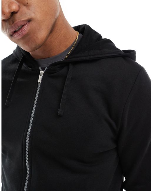 New Look – kapuzenpullover mit durchgehendem reißverschluss in Black für Herren
