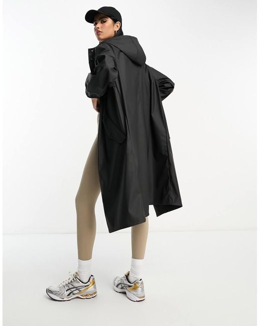 ASOS White Rubberized Rain Parka Coat