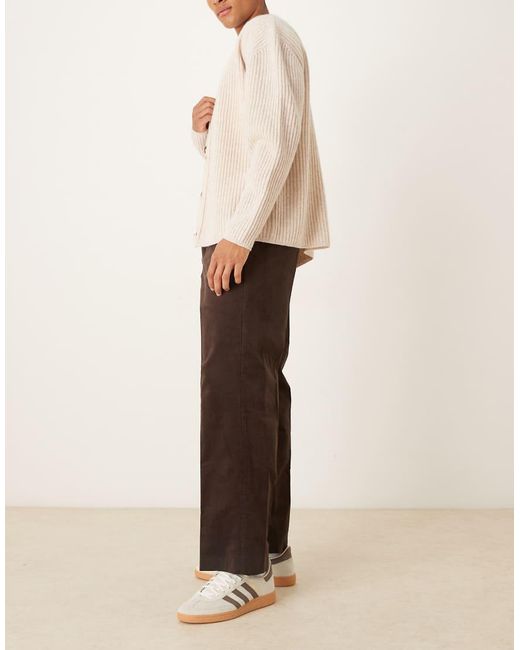 ASOS Green Smart Cotton Rich Wide Leg Corduroy Pants for men