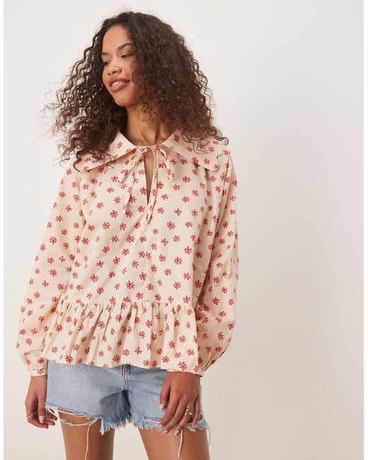 Glamorous Pink Collared Tie Neck Blouse