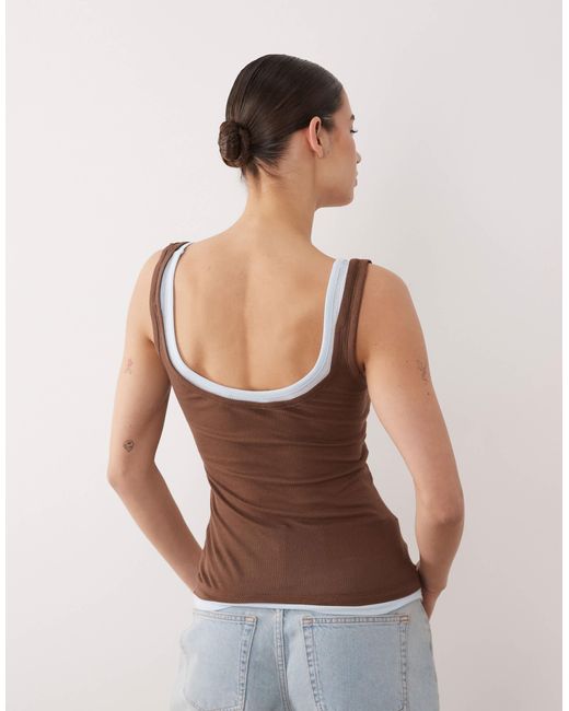 ASOS Multicolor Double Layer Vest Top