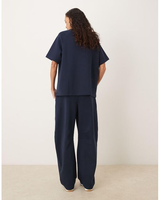 ASOS Blue Interlock Barrel Leg Jogger