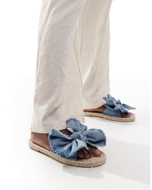 ASOS White Jem Bow Espadrille Mule Sandals