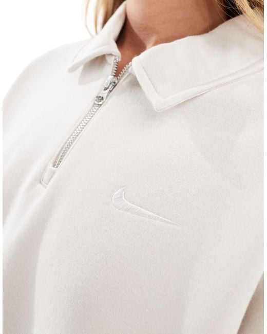 Nike White Phoenix Fleece Oversized 1/4
