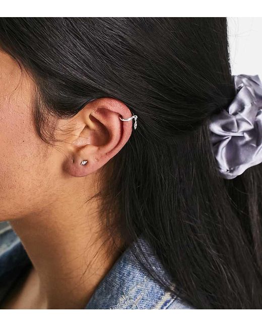 Kingsley Ryan Black Sterling Dangly Flower Ear Cuff