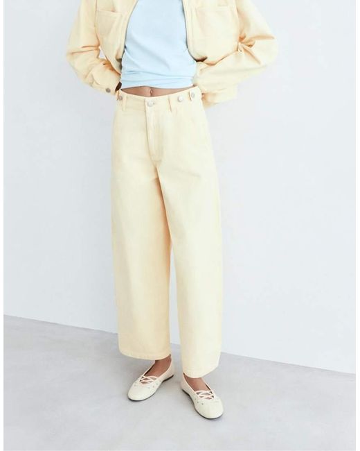 Pull&Bear White Adjustable Balloon Jeans