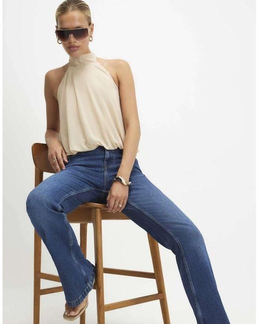 River Island Blue Back Split Seam Bootcut Jeans