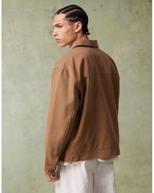 Chaqueta Harrington Color Camel Extragrande Con Diseño Bordado De -Marrón ASOS de hombre de color Green