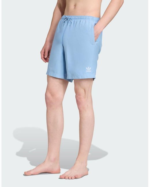 Adidas Originals Blue Adicolor 8-Inch Swim Shorts for men