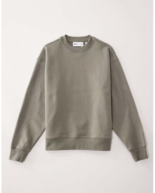 ASOS COLLECTIVE Gray Oversized Super Heavyweight Crew for men