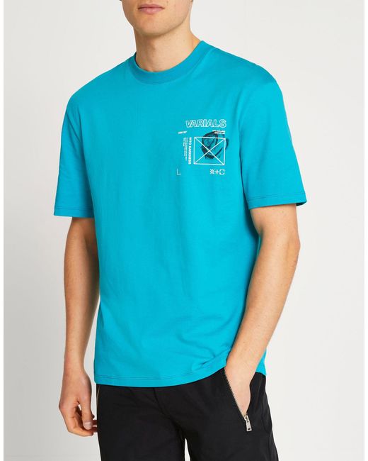 Cotton Blue Floral Graphic T-shirt 