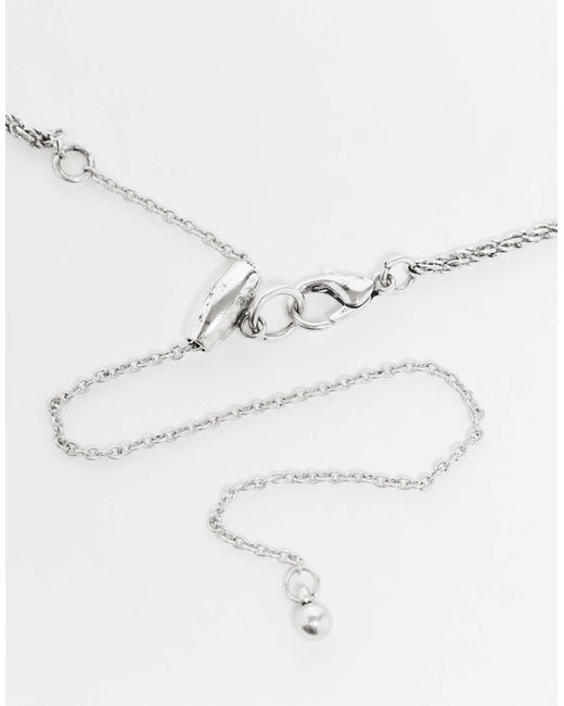 Collier unisexe à 2 rangs avec cordon pierre fantaisie - rose Reclaimed (vintage) en coloris Metallic
