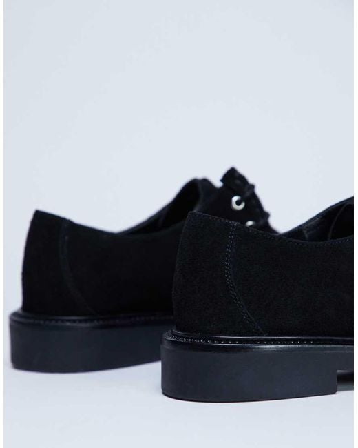 TOPSHOP Blue Banks Real Suede Leather Lace Up Shoe