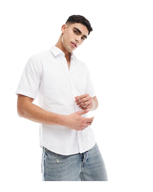 Boss – rash – kurzärmliges hemd in White für Herren