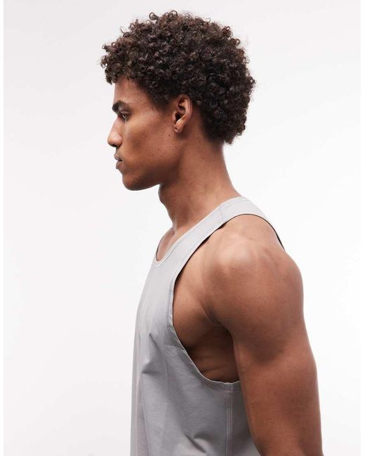4505 White Icon Quick Dry Mesh Training Vest With Racer Back for men
