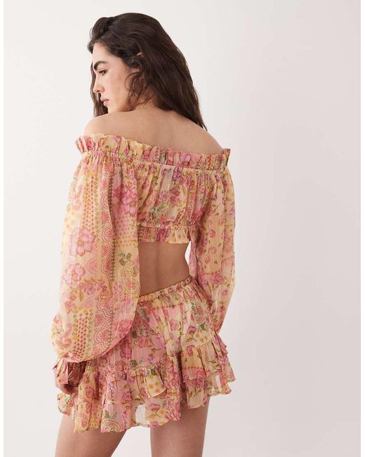 Aray Pink Off Shoulder Top