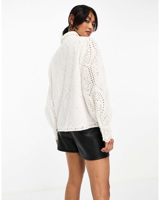 Y.A.S White Broderie Shirt With Scalloped Cuffs