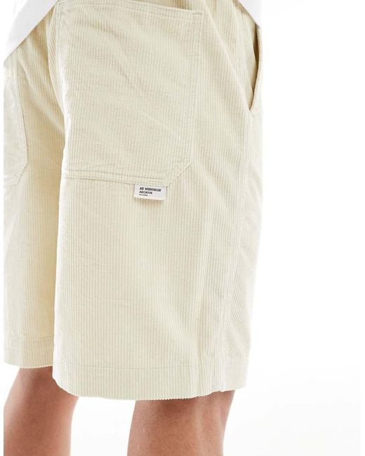 ASOS Natural Long Length Corduroy Shorts for men