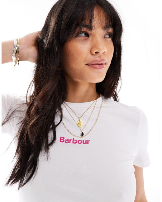X asos - laurie - t-shirt bianca di Barbour in White