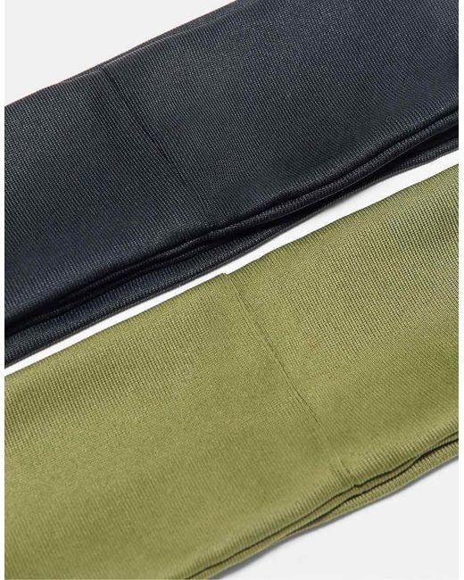 Stradivarius Blue Set Of 2 Plain Elasticated Headbands